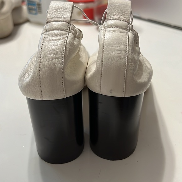 Everlane The Italian Leather Day Heel White Stacked Heel Size 9 - Picture 5 of 10